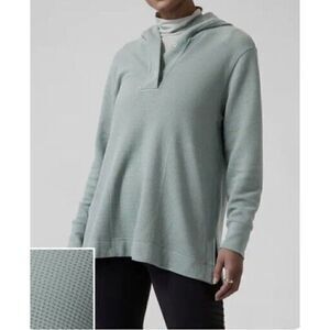Athleta Women’s Hooded Coaster Luxe Tencel Waffle Knit Pullover Top Size Small